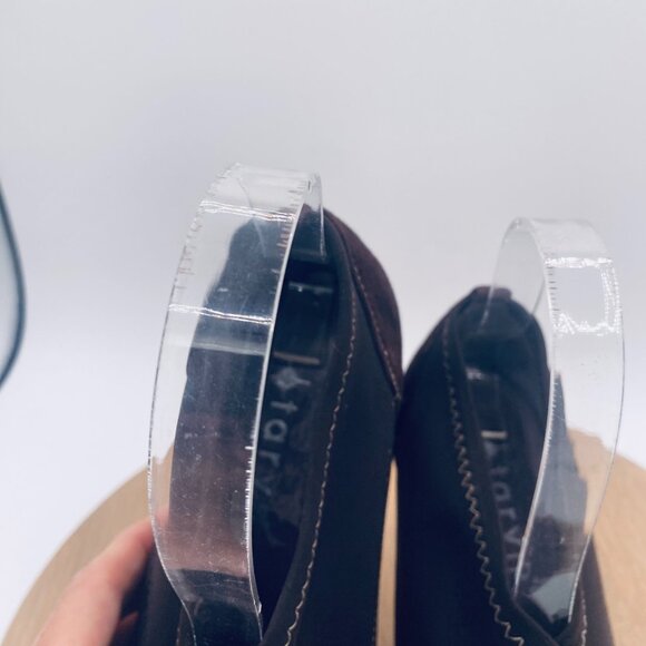 Taryn Rose Heels 8 Brown Mesh Suede Slip On Booties - Picture 4 of 11